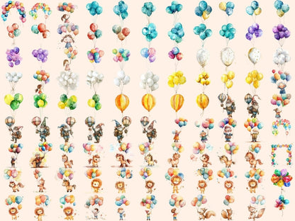 Balloons Watercolor Clipart ballon clipart - Wonders Artist