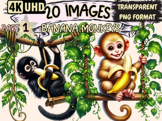 Banana Monkeys Clipart Banana Critters - Wonders Artist