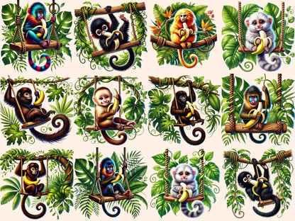 Banana Monkeys Clipart Banana Critters - Wonders Artist