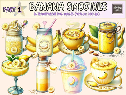 Banana Smoothie Clipart banana clipart banana designs banana graphics - WondersArtist