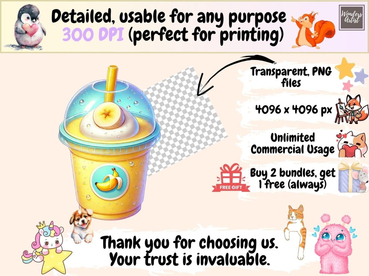 Banana Smoothie Clipart banana clipart banana designs banana graphics - WondersArtist