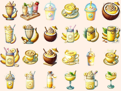 Banana Smoothie Clipart banana clipart banana designs banana graphics - WondersArtist