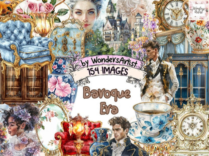 Baroque Era Watercolor Clipart Baroque Aesthetics - Wonders Artist