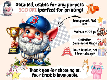 Baseball Gnomes Clipart baseball artwork - Wonders Artist