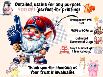 Baseball Gnomes (P2) Clipart baseball artwork - Wonders Artist