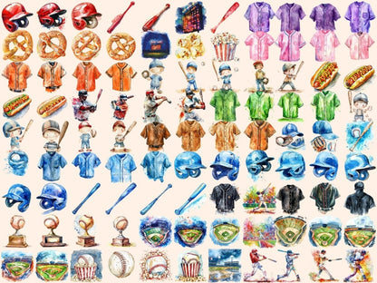 Baseball Watercolor Clipart baseball bat png - Wonders Artist