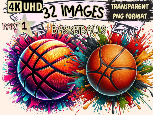 Basketball Clipart - High - Quality Instant Digital Download for Creative Projects