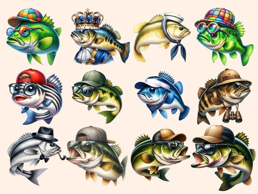 Klipart basové ryby