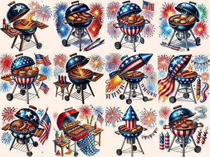 BBQ & Fireworks Clipart 4th of july png - Wonders Artist