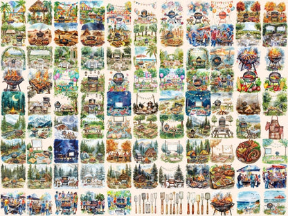 BBQ Party Watercolor Clipart barbecue clipart - Wonders Artist