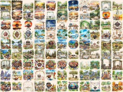 BBQ Party Watercolor Clipart barbecue clipart - Wonders Artist