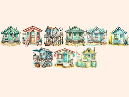 Beach Cottages Clipart beach clipart beach graphics beach house clipart - WondersArtist