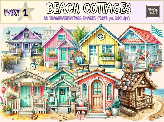 Beach Cottages Clipart beach clipart beach graphics beach house clipart - WondersArtist