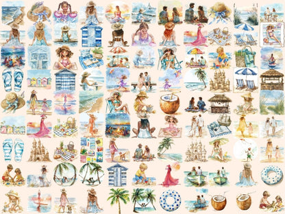 Beach Day Watercolor Clipart Beach Clipart - Wonders Artist