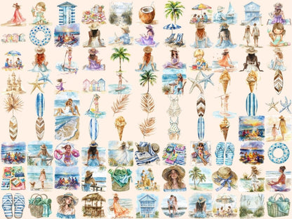 Beach Day Watercolor Clipart Beach Clipart - Wonders Artist