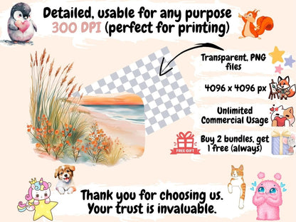 Beach Dunes Watercolor Clipart Beach Clipart - Wonders Artist