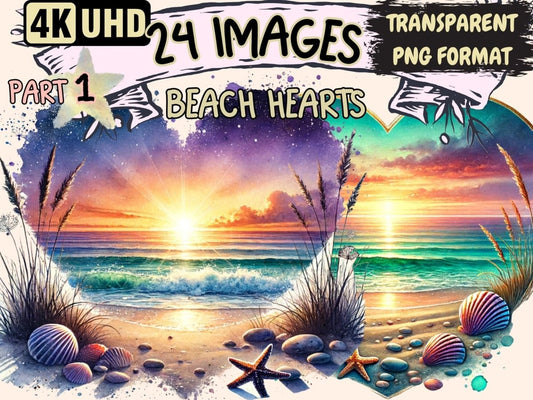 Beach Hearts Clipart Beach clip art - Wonders Artist
