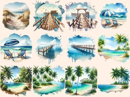 Beach Landscapes (P2) Clipart Beach clip art - Wonders Artist