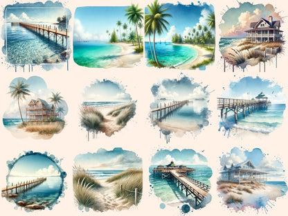 Beach Landscapes (P3) Clipart Beach clip art - Wonders Artist