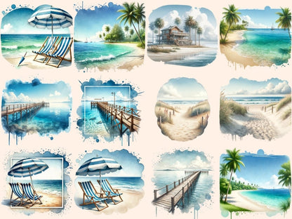 Beach Landscapes (P3) Clipart Beach clip art - Wonders Artist