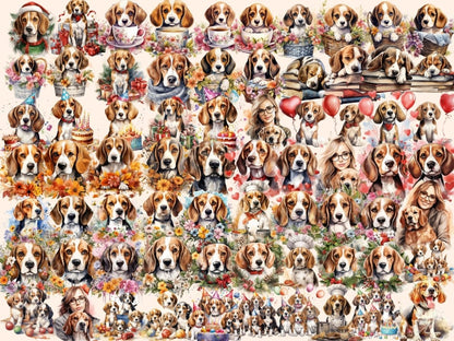 Beagles Watercolor Clipart beagle clipart - Wonders Artist