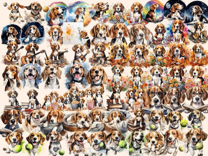 Beagles Watercolor Clipart beagle clipart - Wonders Artist