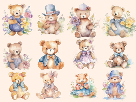 คลิปอาร์ตสีน้ำหมี