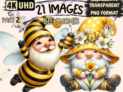 Bee Gnomes (P2) Clipart adorable gnomes - Wonders Artist