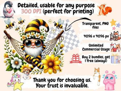 Bee Gnomes (P3) Clipart bee artwork - Wonders Artist