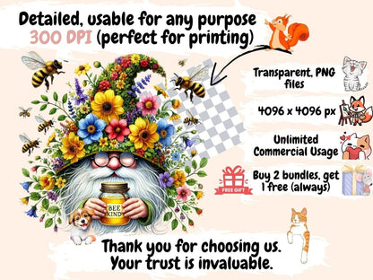 Bee Kind Gnomes Clipart Bee kind clip art - Wonders Artist