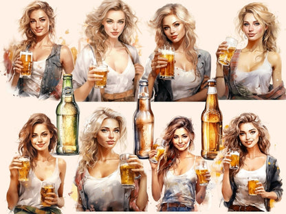 Beer Watercolor Clipart alcohol clipart - Wonders Artist
