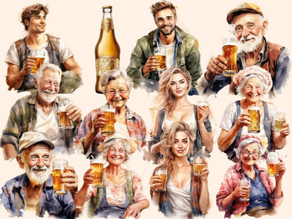 Beer Watercolor Clipart alcohol clipart - Wonders Artist