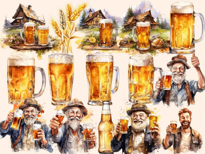 Beer Watercolor Clipart alcohol clipart - Wonders Artist