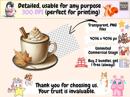 Beige & Black Autumn Clipart autumn clipart autumn graphics autumn images - WondersArtist