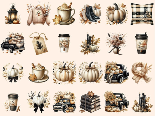 Beige og svart høst clipart