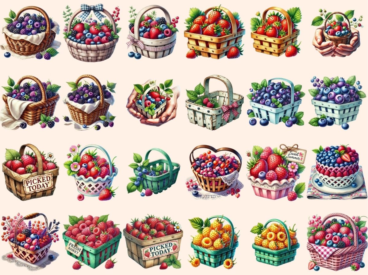 Berry Baskets Clipart basket clipart berries clipart berries png - WondersArtist