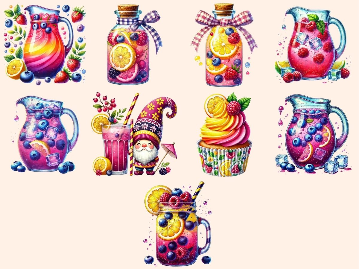 Berry Lemonade Clipart berry clipart berry drink art berry lemonade png - WondersArtist