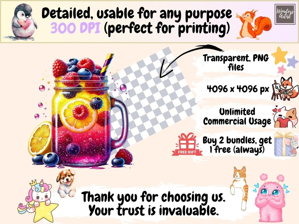 Berry Lemonade Clipart berry clipart berry drink art berry lemonade png - WondersArtist