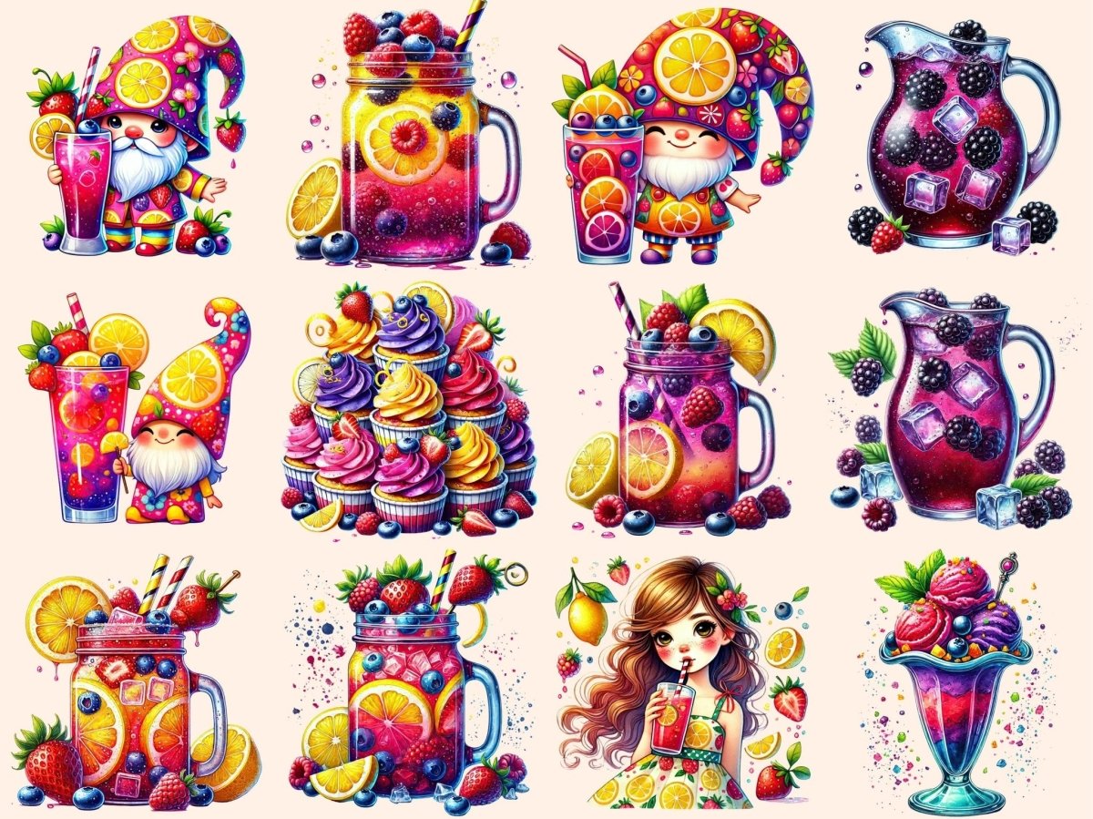 Berry Lemonade Clipart berry clipart berry drink art berry lemonade png - WondersArtist