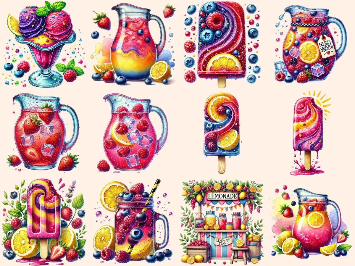 Berry Lemonade Clipart berry clipart berry drink art berry lemonade png - WondersArtist