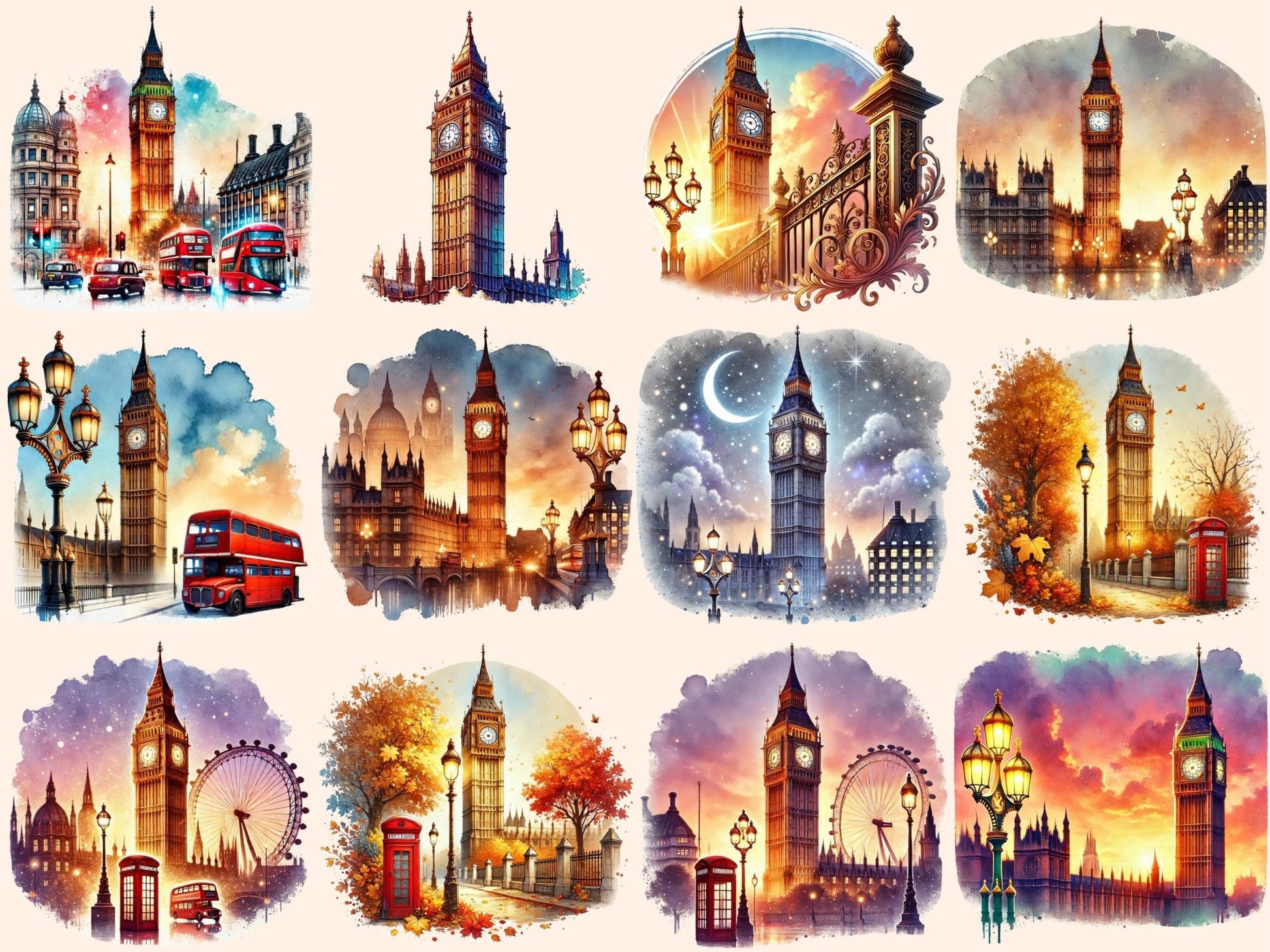 Big Ben Clipart - High - Quality Instant Digital Download for Creative Projects