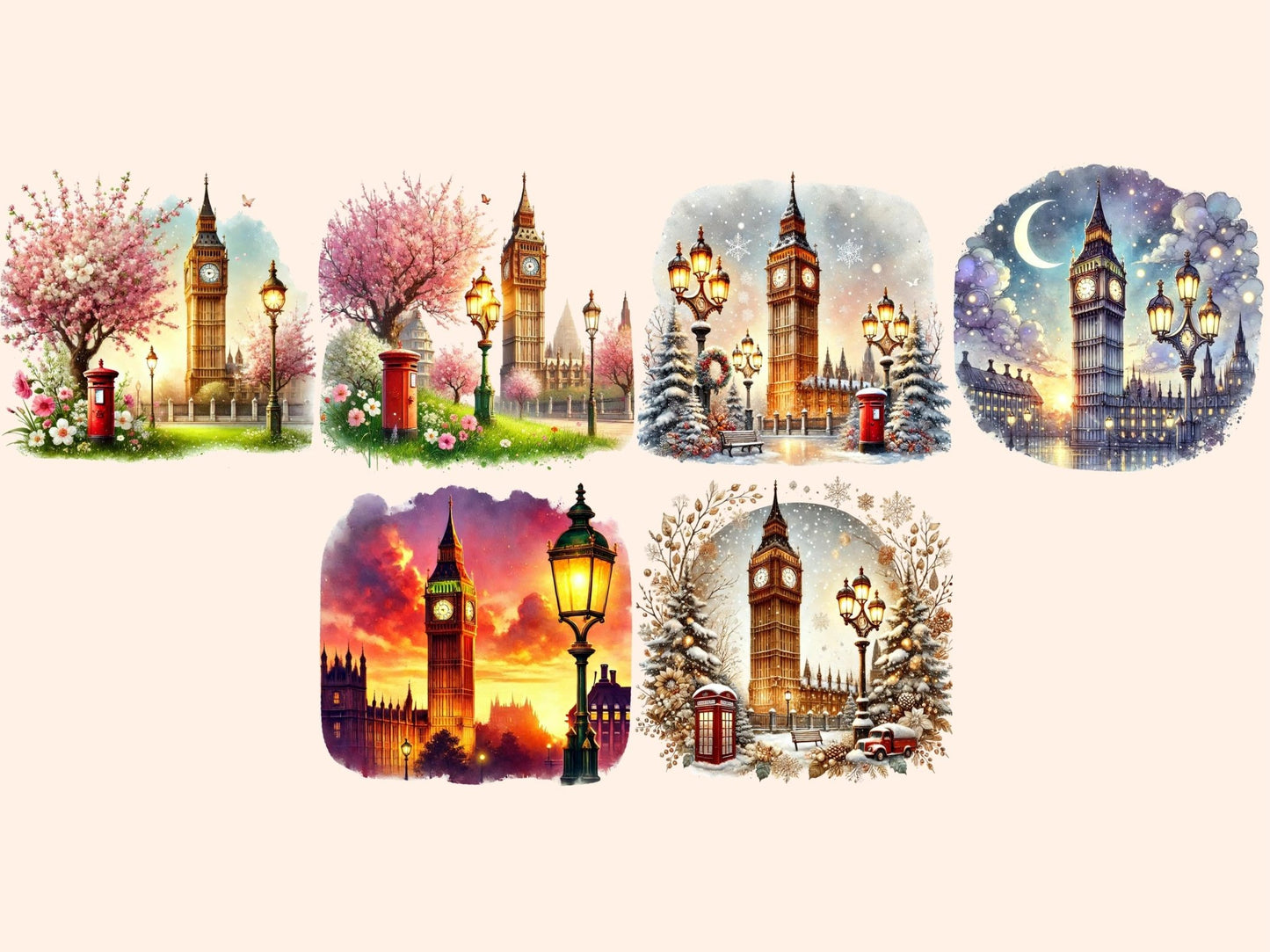 Big Ben Clipart - High - Quality Instant Digital Download for Creative Projects