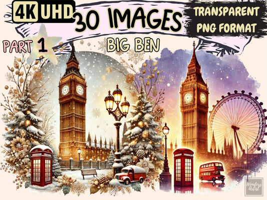 Big Ben Clipart - High - Quality Instant Digital Download for Creative Projects