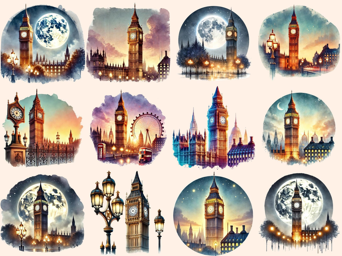 Big Ben Clipart - High - Quality Instant Digital Download for Creative Projects