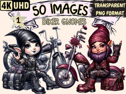 Biker Girl Gnome Clipart biker clipart - Wonders Artist