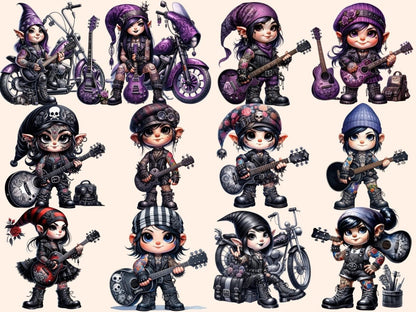 Biker Girl Gnome Clipart biker clipart - Wonders Artist