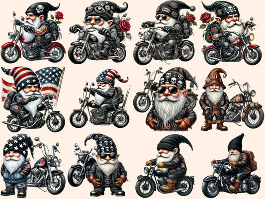 Biker Gnomes (P3) Clipart