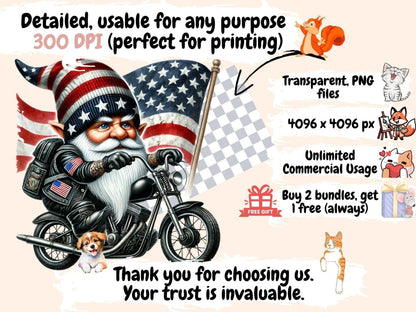 Biker Gnomes (P3) Clipart Biker clip art - Wonders Artist