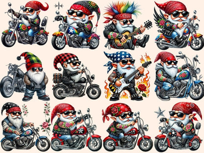 Biker Gnomes (P4) Clipart Biker clip art - Wonders Artist