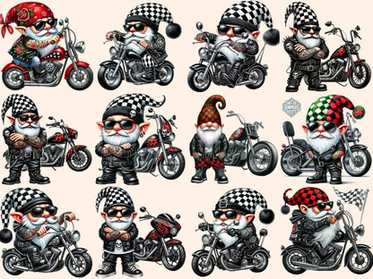 Biker Gnomes (P4) Clipart Biker clip art - Wonders Artist